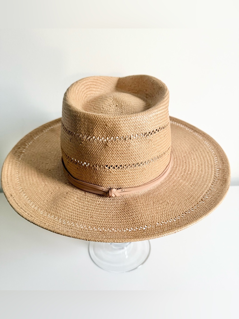 Gigi Pip Arlo Rancher Fedora Straw Hat In Honey Boho Summer Beach Size 57 - Picture 10 of 16